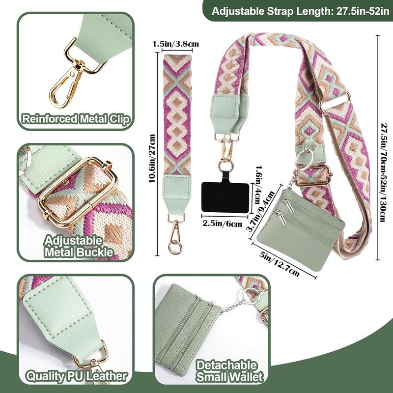 Clip and Go Strap for Phone With Wallet Crossbody, Phone Strap with Zippered Pouch for All Phones,Cross Body Phone String with Zipper Wallet Pouch Adjustable, Accessories Cellphone