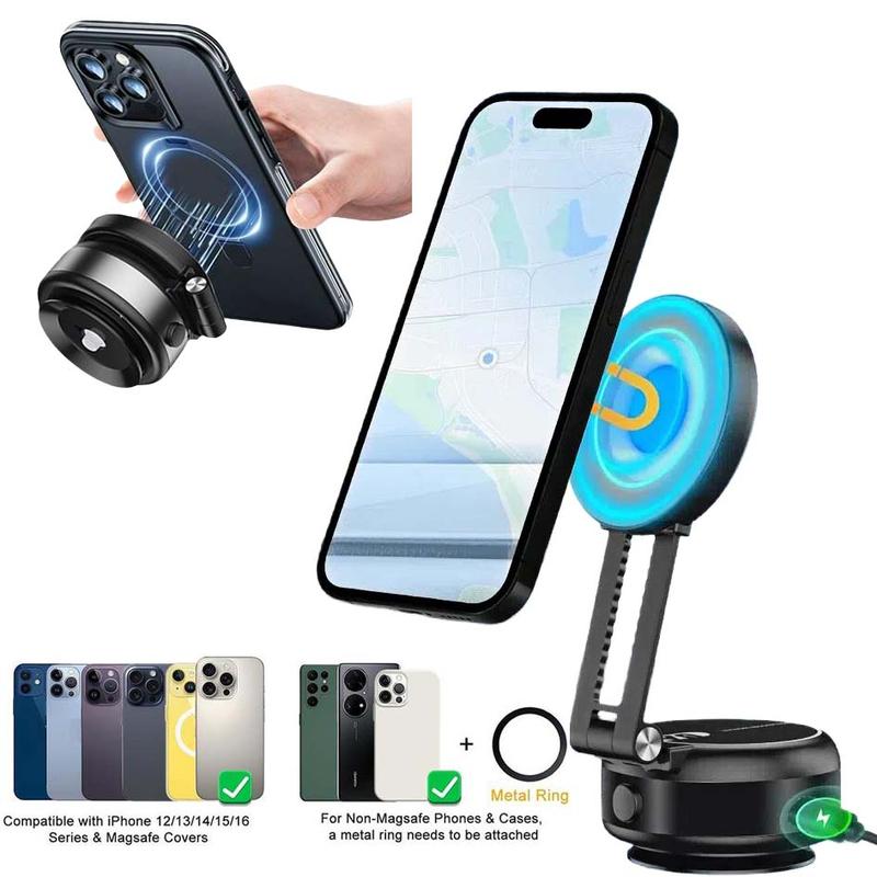 2024 christmas ornament Magnetic Vacuum Phone Holder, Dual-Sided Foldable, Electronic Adsorption  Dual-Folding Magnetic Car Cellphone  Mount