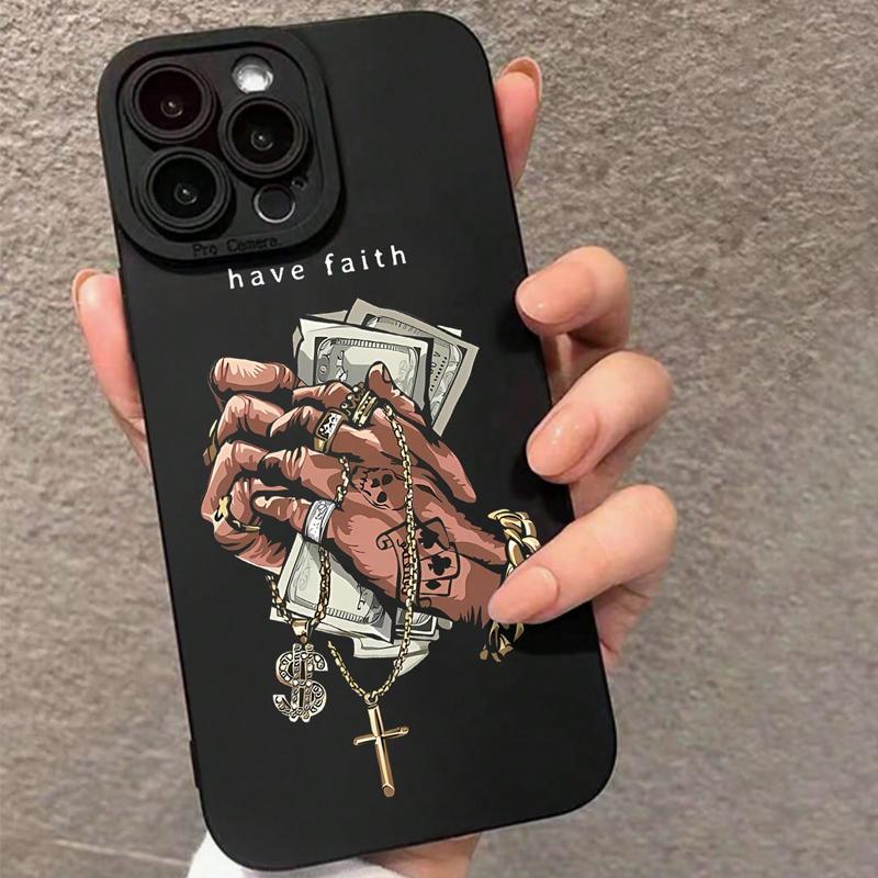 Have Faith Design ​​​Phone Case, Decorative Phone Protective Cover, Shockproof Phone Cases Compatible with iPhone 11 12 13 14 15 Pro Max