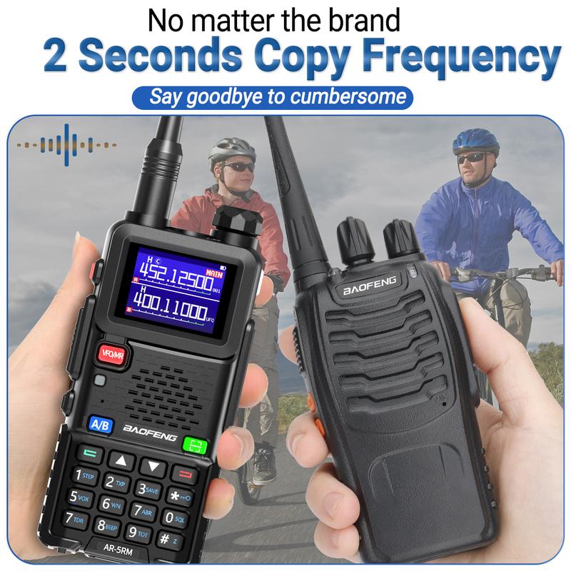 BAOFENG AR-5RM Ham Radio Handheld (Upgrade of UV-5R) Two Way Radio NOAA Weather Receiver Rechargeable Long Range Walkie Talkies, Copy Frequency 999CH with Type C Charging 2500mAh Battery Full Kit