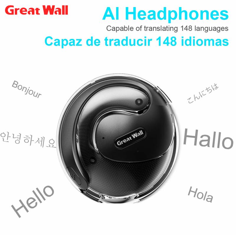 GreatWall Q10 OWS Wireless Bluetooth Earbuds with Real-Time Translation in 148 Languages, Music Playback, Hands-Free Calls, and Meeting Summary Features