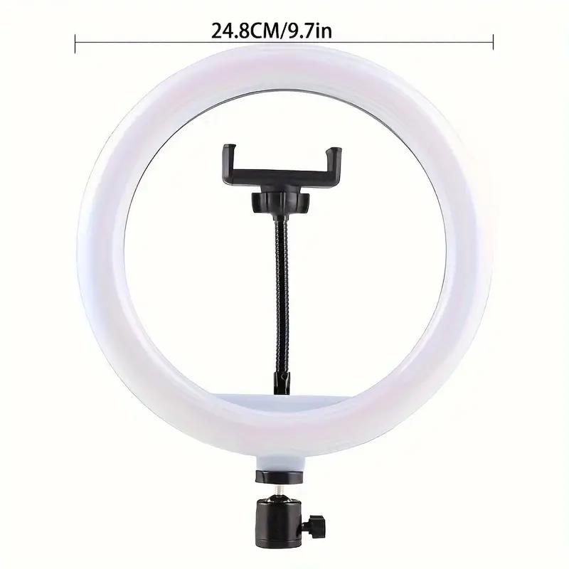 Multi-functional 10-inch LED Ring Light with Adjustable Stand and 2 Phone Holders for Live Streaming