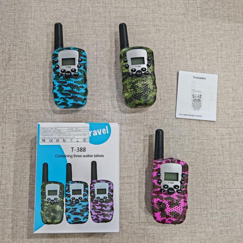 Camouflage Pattern Walkie Talkie, 3 Counts Outdoor Mini Handheld Radio, Batteries Powered Walkie Talkie for Outdoor Camping Hiking (Battery Not Included)