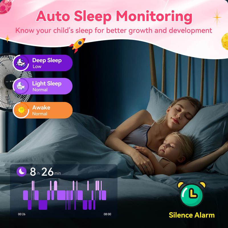 Smart Watch for Kids with Sleep Tracking Games Alarm IP68 Waterproof Step Calorie Pedometer Fitness Watch, Compatible with iOS & Android, Ideal Christmas Birthday Gifts for Aged 4-16 with Wearable Touch Screen