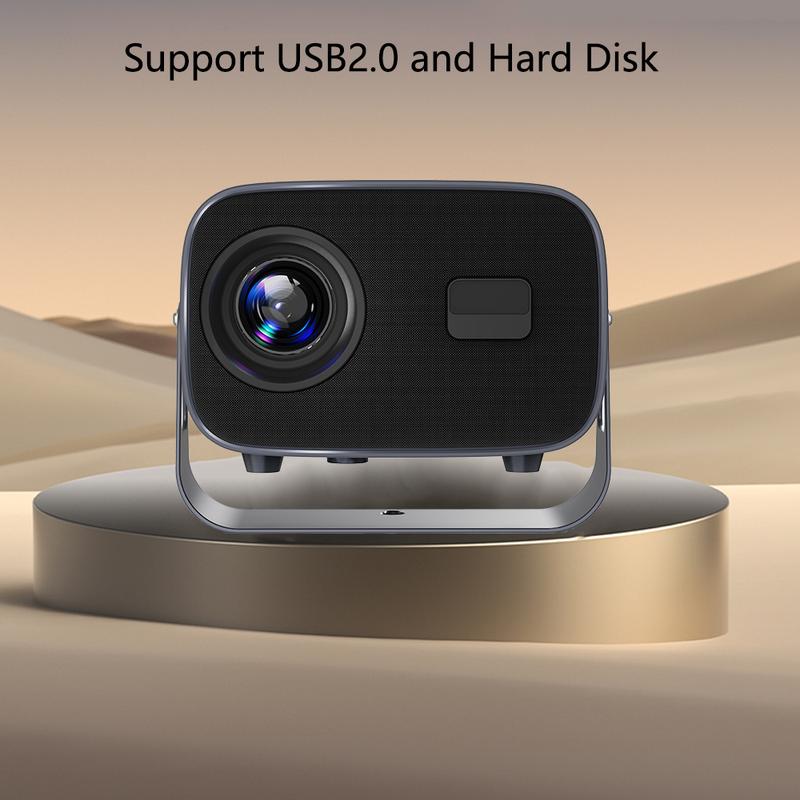 4K Mini Projector 16000 Lumen LED 1080P WiFi Bluetooth UHD Portable Home Theater, 2.4 5G WiFi Smart Projector 4K  200 ANSI, 200 Inch Screen, Built-in speaker, Auto Keystone Correction Portable Projector, BT 5.2, 360 Degree Flip, Home Video Projector