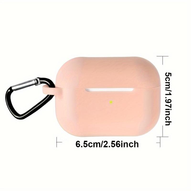 Silicone AirPods Pro Case Cover with Keychain, 1 Box Full Protective Silicone Skin Accessories for Women Men Girl, Front LED Visible Protective Case Cover Compatible with Apple 2019 Latest AirPods Pro