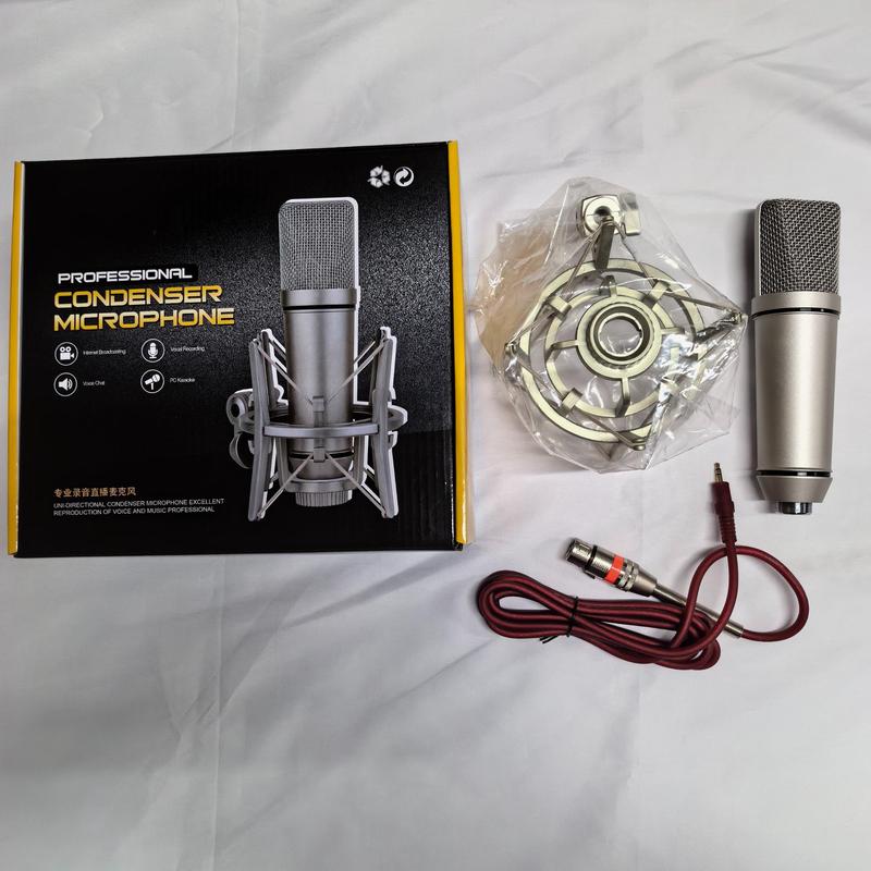 U87 Vocal Condenser Microphone, 1 Set Desktop Suspended Microphone with Mic Base & Mic Cable, Professional Microphone for Live Recording & Vocal Music Studio