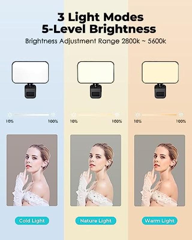 Selfie Light for Phone Camera, Clip on LED Light for Video Conference Accessories Cellphone Smartphone