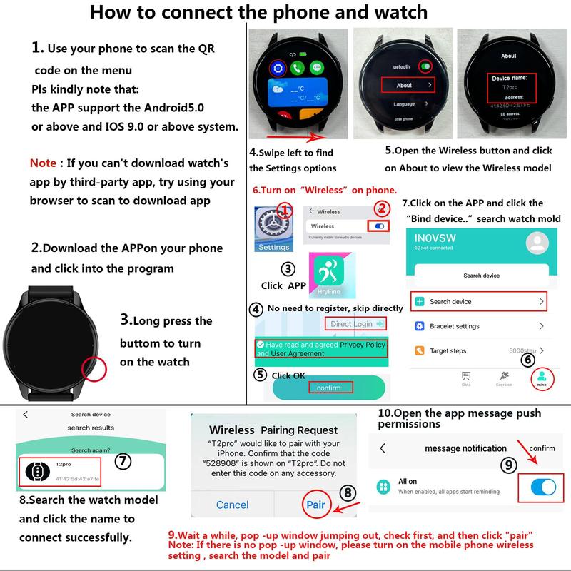 Smart Watch with Wireless Calling Dial, Multiple Sport Mode, Calling Reminder and Rejection, Sms Reminder, Custom Wallpaper, Smart & Wearable Devices for iPhone Andriod, Fall Gift