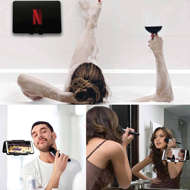 Wall Mounted Phone Holder, Summer Multifunctional Universal Bathroom Phone Holder, Bathroom Accessories, Bathroom Organizer, Bathroom Smartphone Stand, Home Storage Organizers Supplies, Summer Gifts