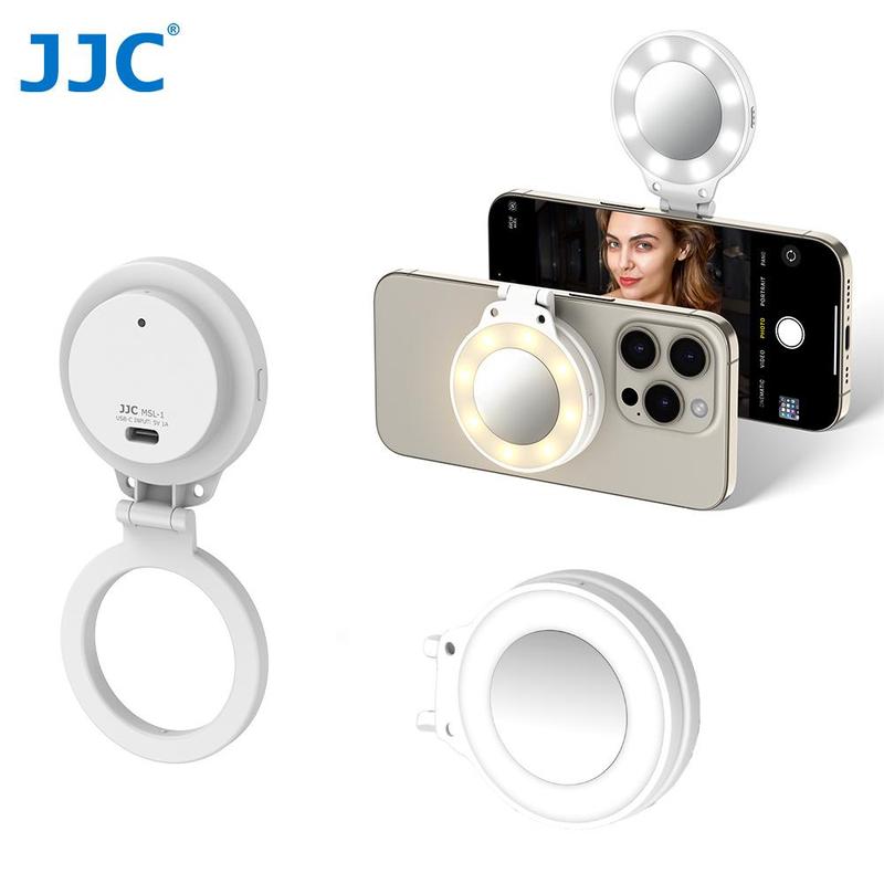 Rechargeable Magnetic LED Selfie Light for Makeup, Vlogging, Live Streaming & Selfies, Mini Ring Light Compatible with iPhone 15, iPhone 14, iPhone 13, iPhone 12, Summer Essentials