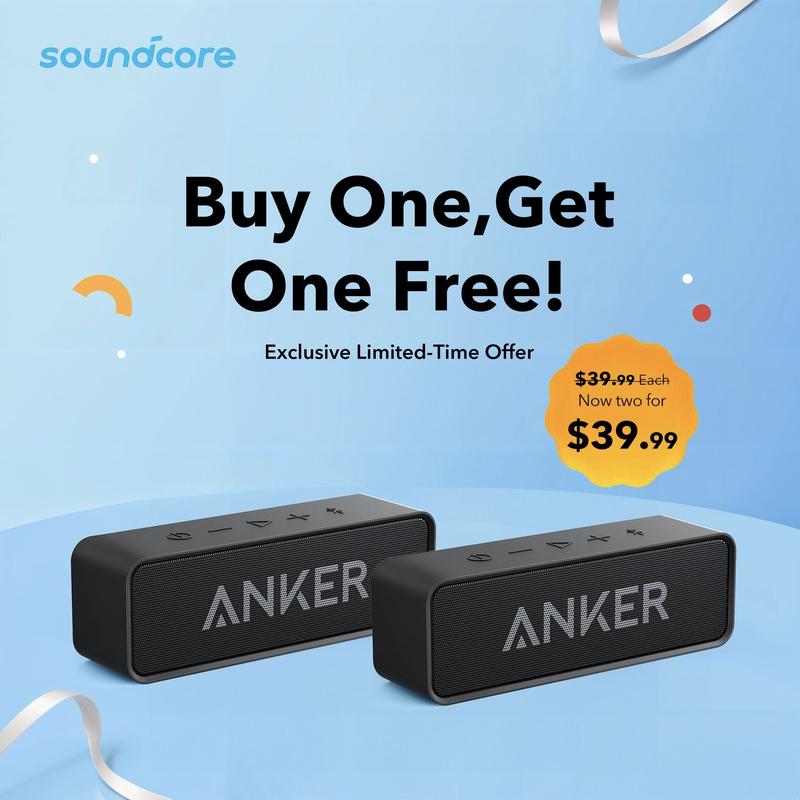 Enhanced Edition, Anker Soundcore Bluetooth Speaker with IPX5 Waterproof Rating, Stereo Sound, 24-Hour Playtime, Portable Wireless Speaker for iPhone, Samsung, and More