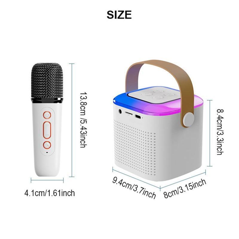 Summer Wireless Karaoke Speaker With Wireless Microphone & LED Light for Fall Gift, Wireless BT Speaker With LED Ambient Light, Speakers Karaoke, Electronics Outdoor Speaker, Karaoke Machine For Home Party Birthday Gift, Mini Microphone