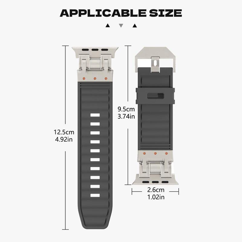 Soft Silicone Watch Band, Replacement Watch Band for Apple Watch Ultra 2 49mm 45mm 44mm 42mm, Sports Watch Band for iWatch Series 9 8 7 6 5 4, Smart Watch Band