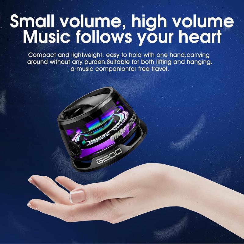 Viyawise G200 Speaker, Multifunctional Magnetic Bluetooth Speaker with Bluetooth 5.3, Cyber Magnetic Mini Bluetooth Speaker, Portable Wireless Small Bluetooth Speakers with Multi-RGB Color Light and Phone Holder