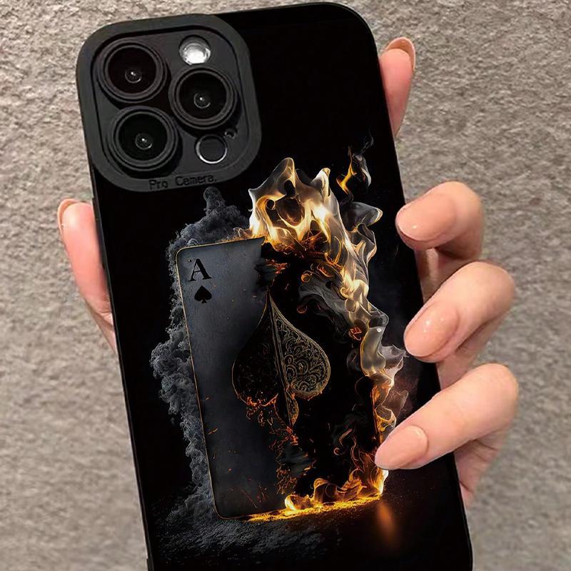 Fire Pattern Phone Case, 1 Count Soft Shockproof Phone Protective Cover, Phone Accessory Compatible with iPhone