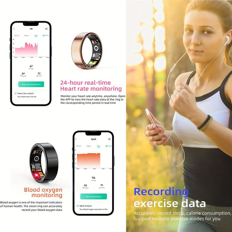 (Size7-13)PllY Smart Ring Gen2.0,Sleep Tracking Wearable- Heart Rate- Fitness Steps Tracker-Waterproof-Affordable IT Girl Smart Ring,No Membership Fee