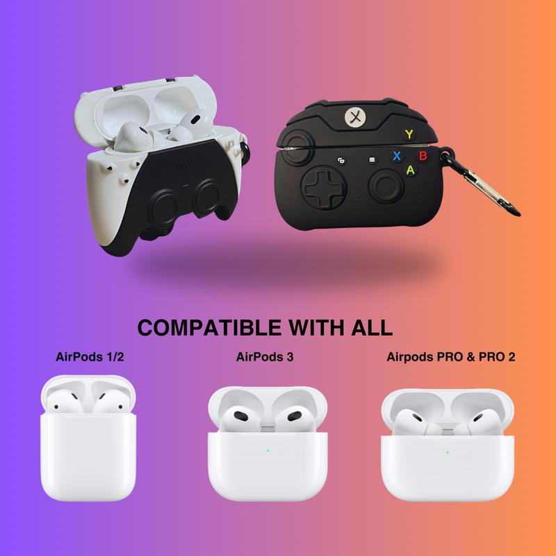 Controller-Shaped AirPods Case for AirPods 1 2, 3rd Gen, Pro, and Pro 2 - Unique, Stylish, and Protective Silicone Cover Protection Accessories