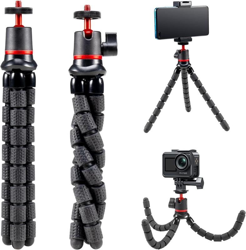 〖Black Friday〗UGIFT Tripod for iPhone - 3 in 1 Flexible Phone Tripod with Wireless Remote - iPhone Tripod Stand for Video Recording Vlogging Selfie Compatible with iPhone Samsung Go Pro, Digital Camera Cellphone Smartphone