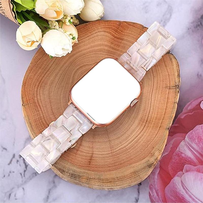 Resin Watch Band, Lightweight Waterproof Watch Band for Women & Men, Wearable Accessories Compatible with Apple Watch Series