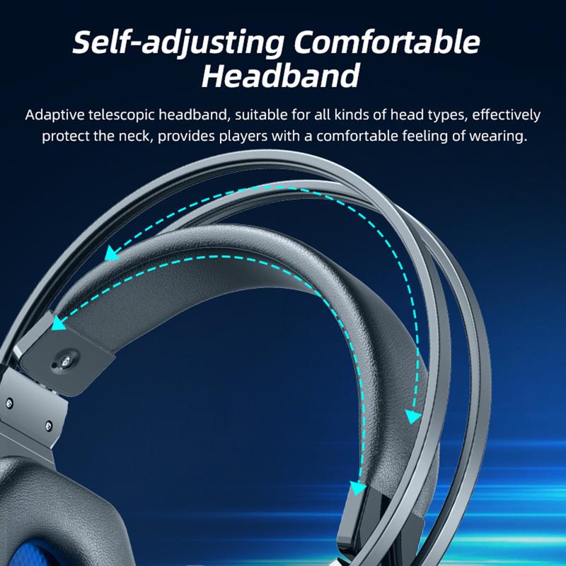 Gaming Headset for PC, Ps4, Ps5, Xbox Headset Surround Sound, Gaming Headphones with Noise Cancelling Mic RGB Light Over Ear Headphones for Xbox Series X S, Switch