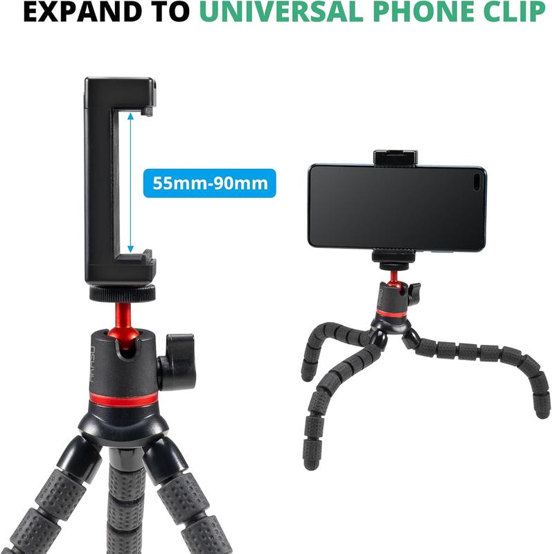 〖Black Friday〗UGIFT Tripod for iPhone - 3 in 1 Flexible Phone Tripod with Wireless Remote - iPhone Tripod Stand for Video Recording Vlogging Selfie Compatible with iPhone Samsung Go Pro, Digital Camera Cellphone Smartphone