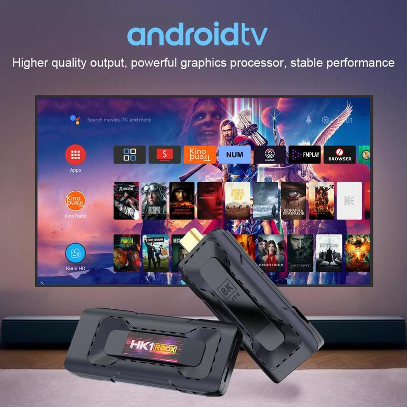 HK1 RBOX D8 Android 13 4GB TV Stick, 1 Count RK3528 8K HDR 10 Android TV OS Quad-core BT5.0 WiFi6 BT Voice Control Mini TV Dongle