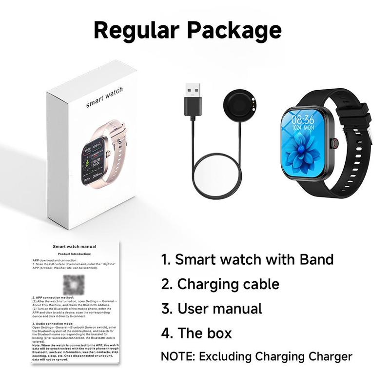 Multifunctional Smart Watch, Fashion Digital Watch with BT, Sports Watch with Time Display, Music Control, Compatible with Android & IOS, Gift