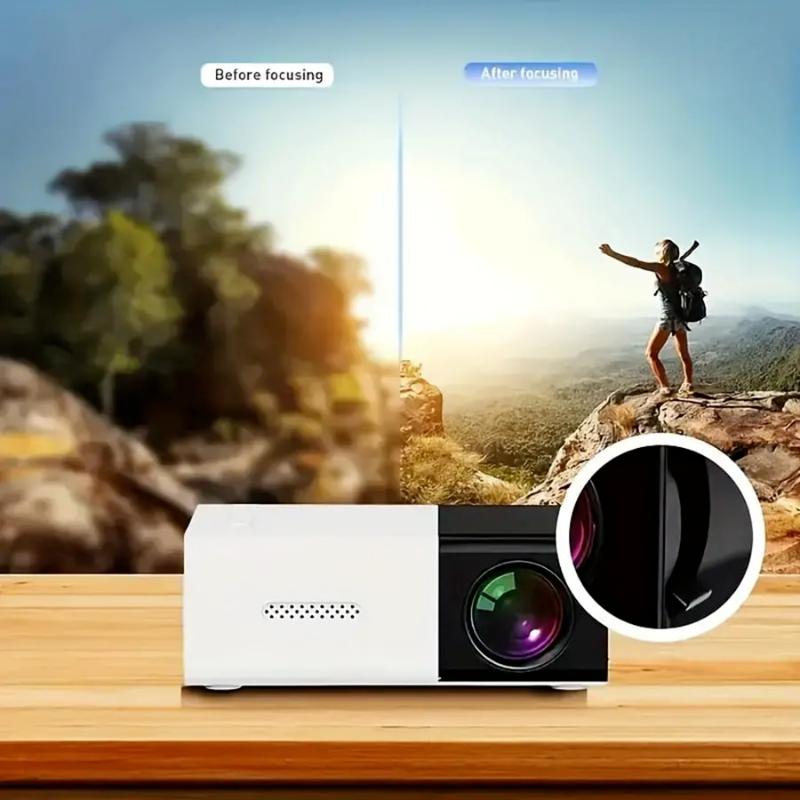 HUHU HD Projector, Portable Outdoor Mini Movie Projector, Compatible With USB, AV, TV Audio Colorful