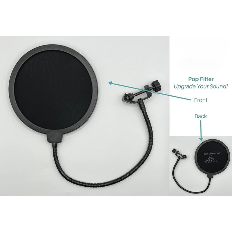 Pop Filter For Studio Microphone, Pop Shield Mic Wind Screen For Better Vocal Recordings