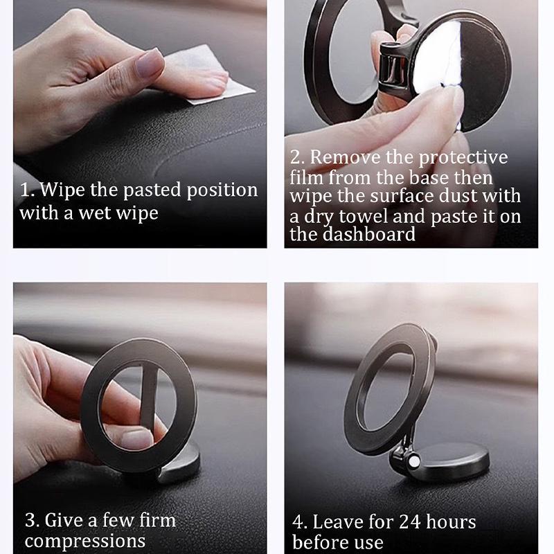 Magnetic Car Phone Holder, Foldable Rotatable Car Navigation Phone Holder, Multifunctional Car Interior Accessories for Smartphone