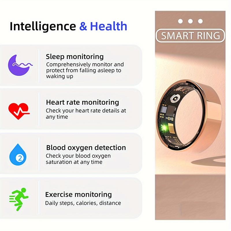 (Size7-13)PllY Smart Ring Gen2.0,Sleep Tracking Wearable- Heart Rate- Fitness Steps Tracker-Waterproof-Affordable IT Girl Smart Ring,No Membership Fee