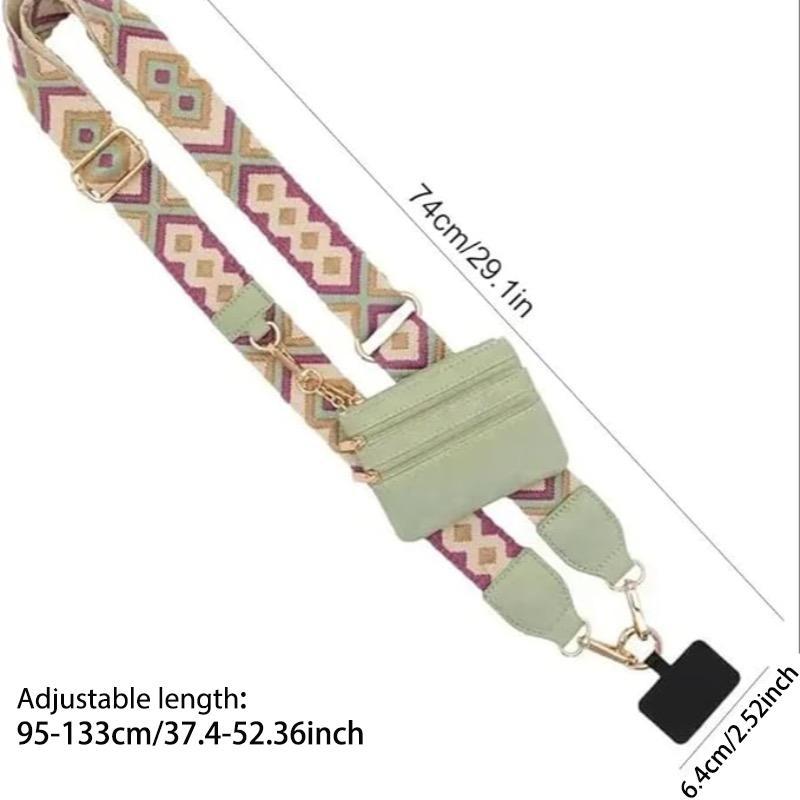 Adjustable Smartphone Strap with Zipper Pouch, Cellphone Lanyard with Wallet, Fashion Phone Strap, Phone Accessories for Women & Girls