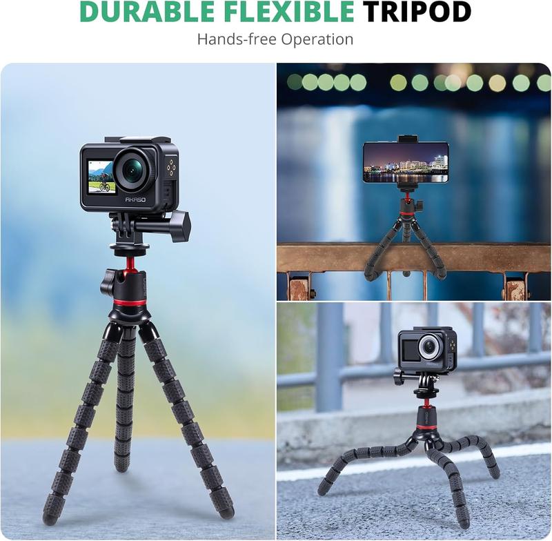 〖Black Friday〗UGIFT Tripod for iPhone - 3 in 1 Flexible Phone Tripod with Wireless Remote - iPhone Tripod Stand for Video Recording Vlogging Selfie Compatible with iPhone Samsung Go Pro, Digital Camera Cellphone Smartphone