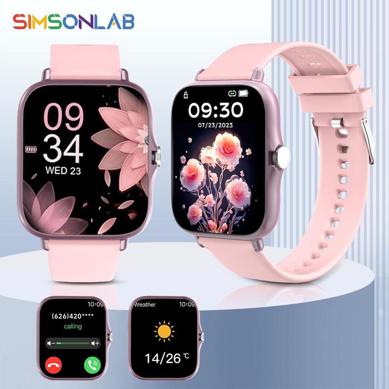 SIMSONLAB 1.83 Inch Multifunctional Smart Watch, Fashionable Digital Watch with Weather Forcast, Music Control, BT Support, Sports Watch for Women & Men