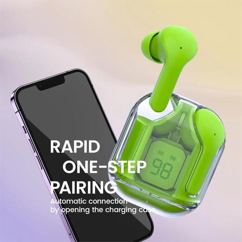 BUY 1 GET 1 FREE！Transparent Spacepod TWS Earbuds: Wireless Stereo, Touch Control, Low Latency, and Battery Life Display - Suitable for Gaming, Workouts, and Casual Use tiktok shop ace fast