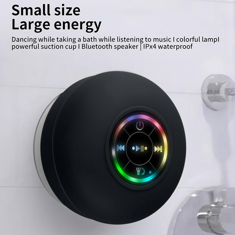 Mini Portable Wireless Speaker, Christmas gifts,Rechargeable Waterproof Speaker with LED Light, Portable Bluetooth-compatible Speaker for Beach, Shower & Home