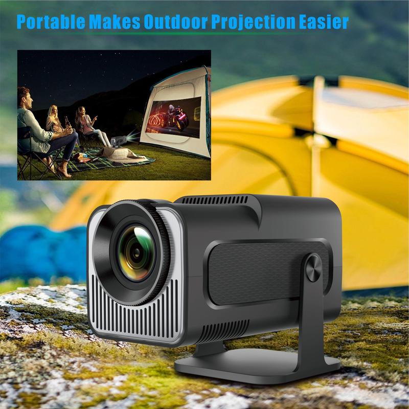 Smart Projector, 1080P WiFi 6 BT Native Mini Projector, 15000 Lumen Android 11.0 OS Projector with 270° Adjustable Stand, Portable Outdoor Movie Projector