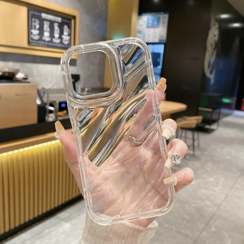 Clear Water Ripple Pattern Phone Case, Decorative Phone Protector Cover, Anti-fall Phone Protective Case Compatible with iPhone 11 12 13 14 15 Pro Max 7 iPhone 16 Series