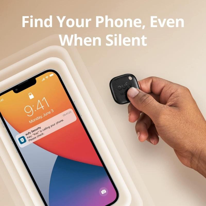 eufy Security by Anker Smart Tracker Link, Android not Supported, Works with Apple Find My (iOS only), Key Finder, Bluetooth Tracker for Earbuds and Luggage, Phone Finder, Water Resistant Button Device