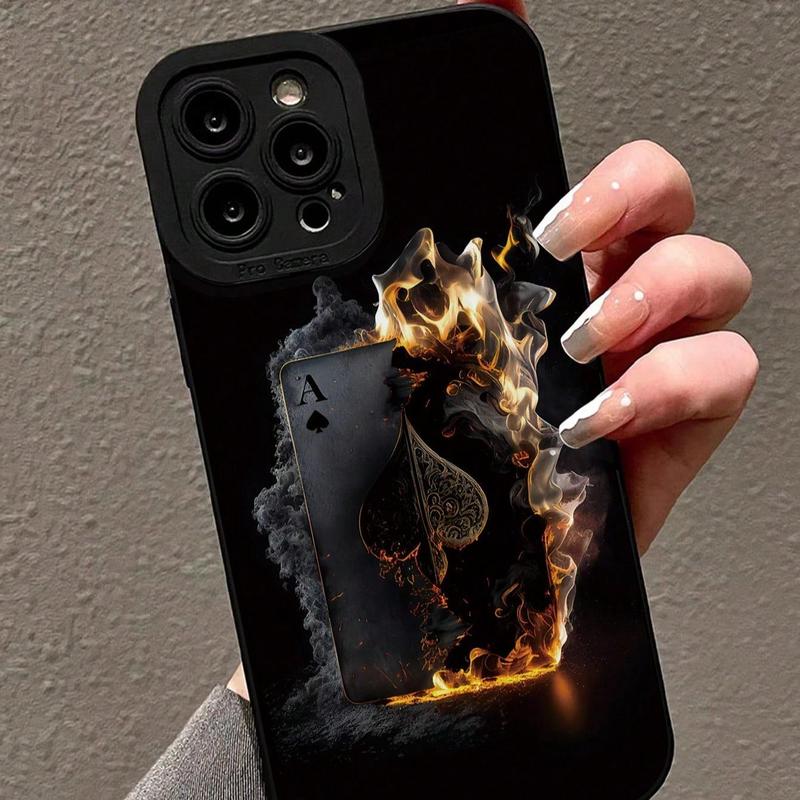 Fire Pattern Phone Case, 1 Count Soft Shockproof Phone Protective Cover, Phone Accessory Compatible with iPhone