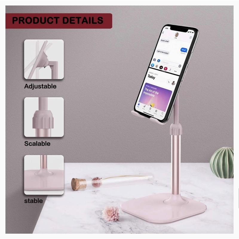 Cell Phone Stand, Phone Stand for Desk, Phone Holder Stand Compatible with iPhone and All Mobile Phones Tablet