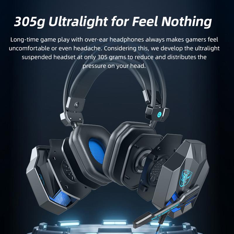 Gaming Headset for PC, Ps4, Ps5, Xbox Headset Surround Sound, Gaming Headphones with Noise Cancelling Mic RGB Light Over Ear Headphones for Xbox Series X S, Switch