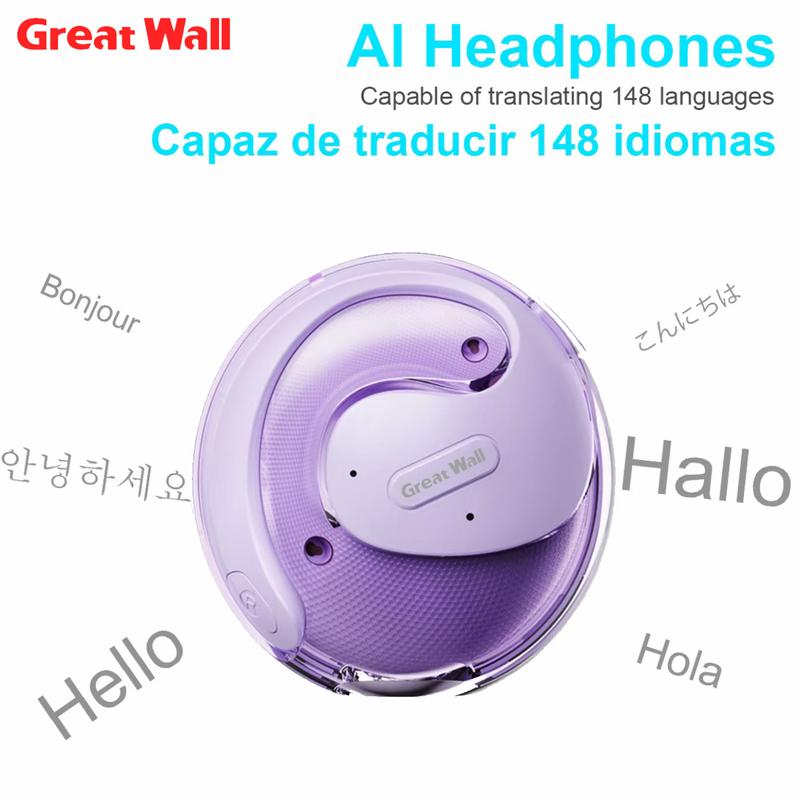 GreatWall Q10 OWS Wireless Bluetooth Earbuds with Real-Time Translation in 148 Languages, Music Playback, Hands-Free Calls, and Meeting Summary Features