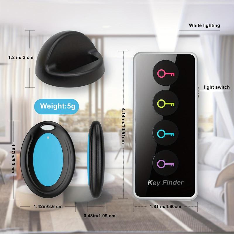 Key Finder, Wireless RFID Locator Key Finder With 4 Receiver & LED Flashlight Function