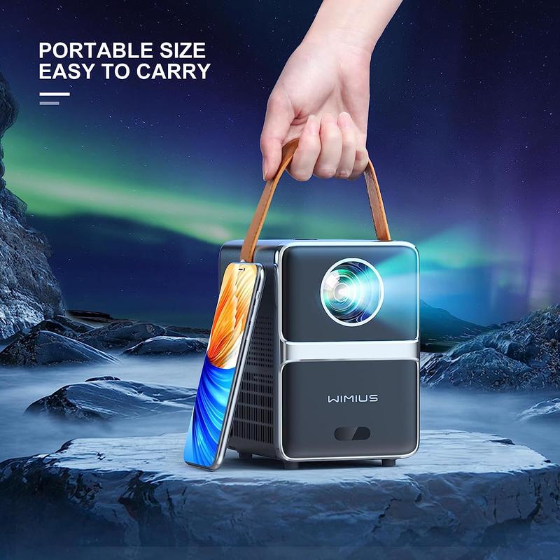 WIMIUS P61 Mini Projector with 5G Wi-Fi and Bluetooth,1080P Outdoor Projector, Portable Movie Projector, 300