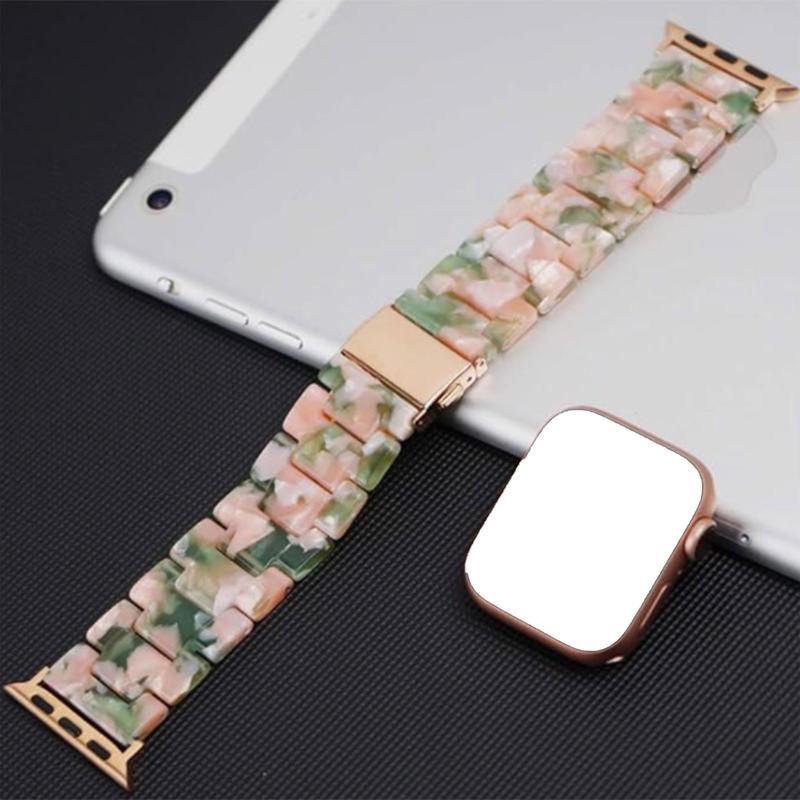 Resin Watch Band, Lightweight Waterproof Watch Band for Women & Men, Wearable Accessories Compatible with Apple Watch Series