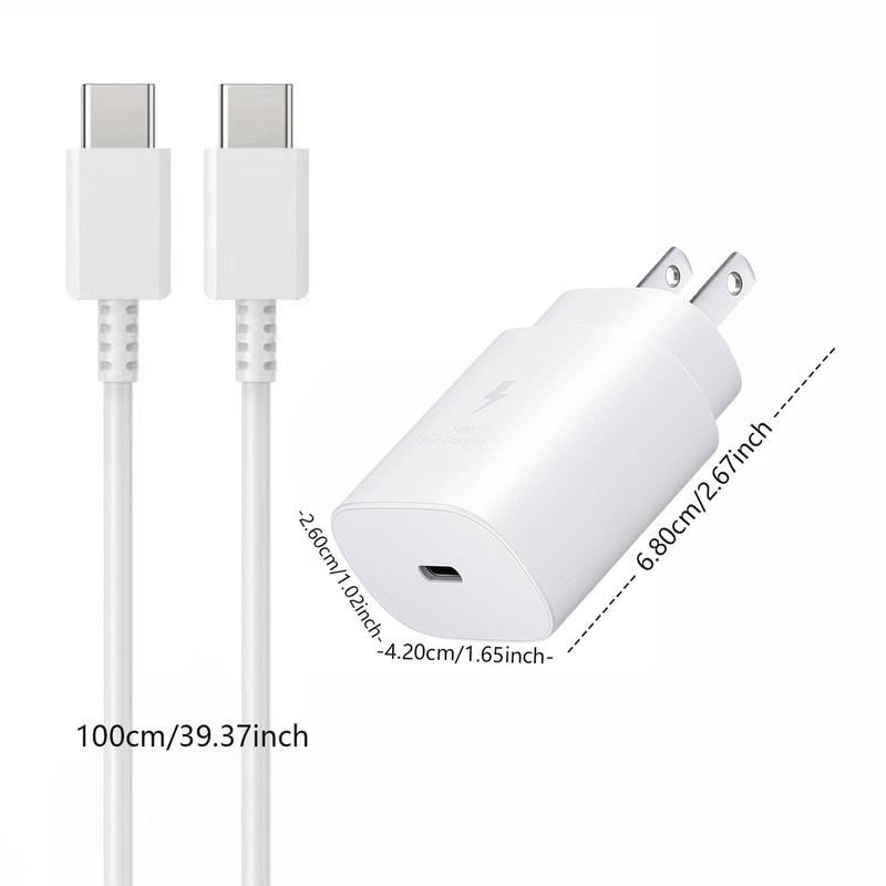 25W Type-C Portable Charger with USB-C to USB-C Charger Cable, Fast Charging Smartphone Charger, Phone Accessories Compatible with Galaxy S23 Ultra S23 S23+ S22 Phones, Portable Chargers with Cable