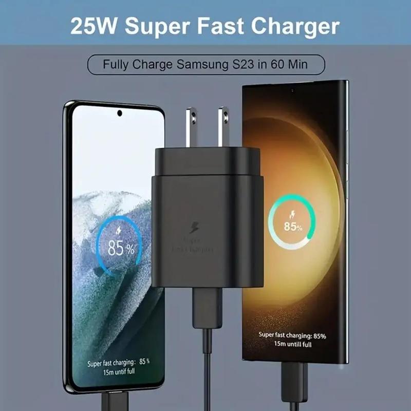 25W Type-C Portable Charger with USB-C to USB-C Charger Cable, Fast Charging Smartphone Charger, Phone Accessories Compatible with Galaxy S23 Ultra S23 S23+ S22 Phones, Portable Chargers with Cable