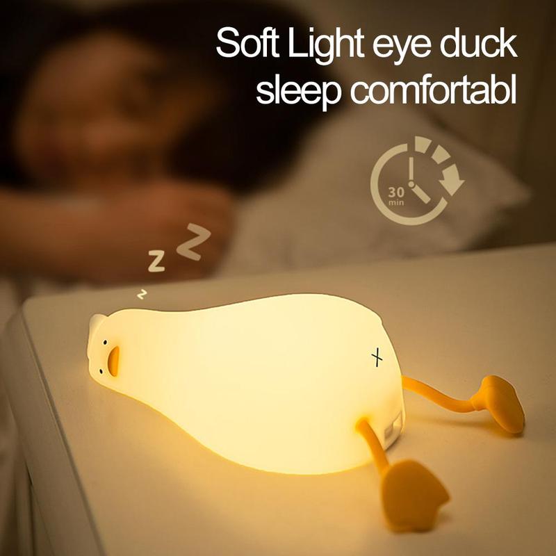 Cute Duck Design LED Lights for Bedroom, USB Rechargeable Silicone Night Light, Desk LED Light for Living Room, Home Decor